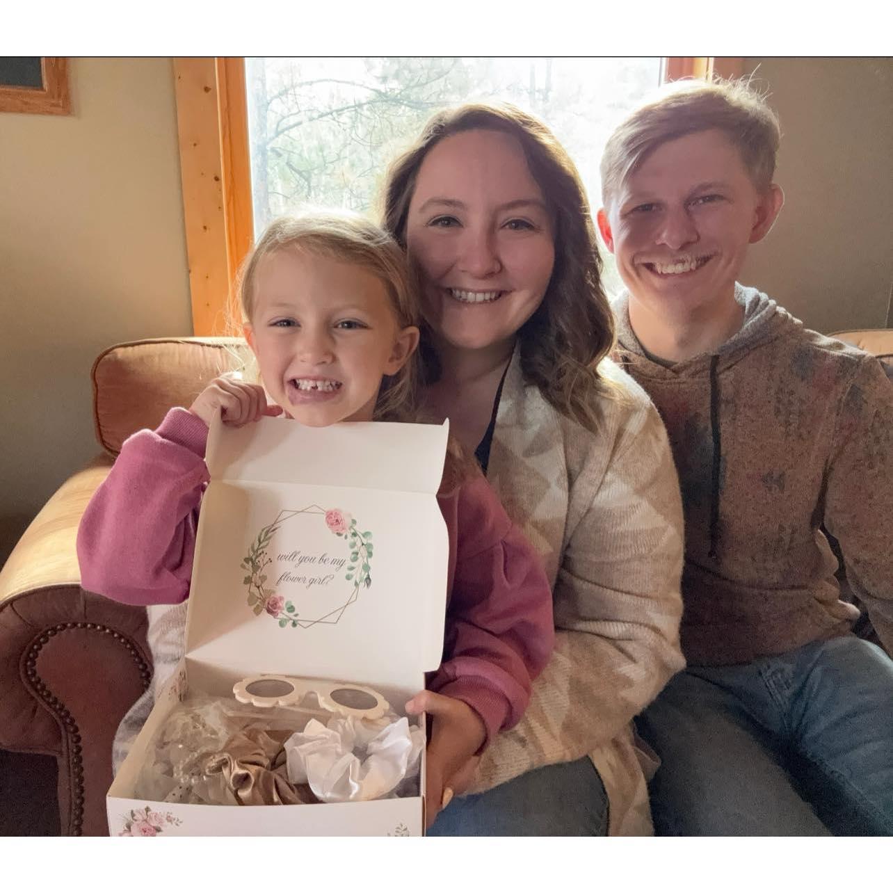 Our sweet flower girl Emma said ‘yes’ to the role—one of the easiest “yeses” of the wedding planning!
