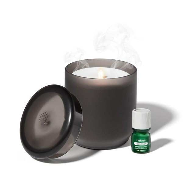 Lifelines Flameless Candle Diffuser - Featuring Mist & Beautiful Aromas - Blow Out Flickering Flame - Safe Flameless Candle - Flameless Aromatherapy Candle - Frosted Charcoal