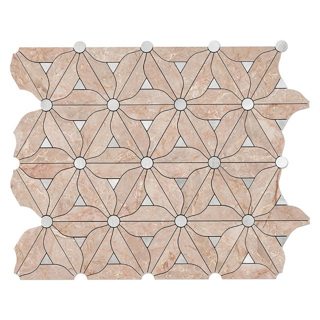 Bainley Petal Peel and Stick Backsplash, 10-Sheet Peel and Stick Wall Tiles PVC Mixed Metal Tile Stick on Backsplash for Kitchen
