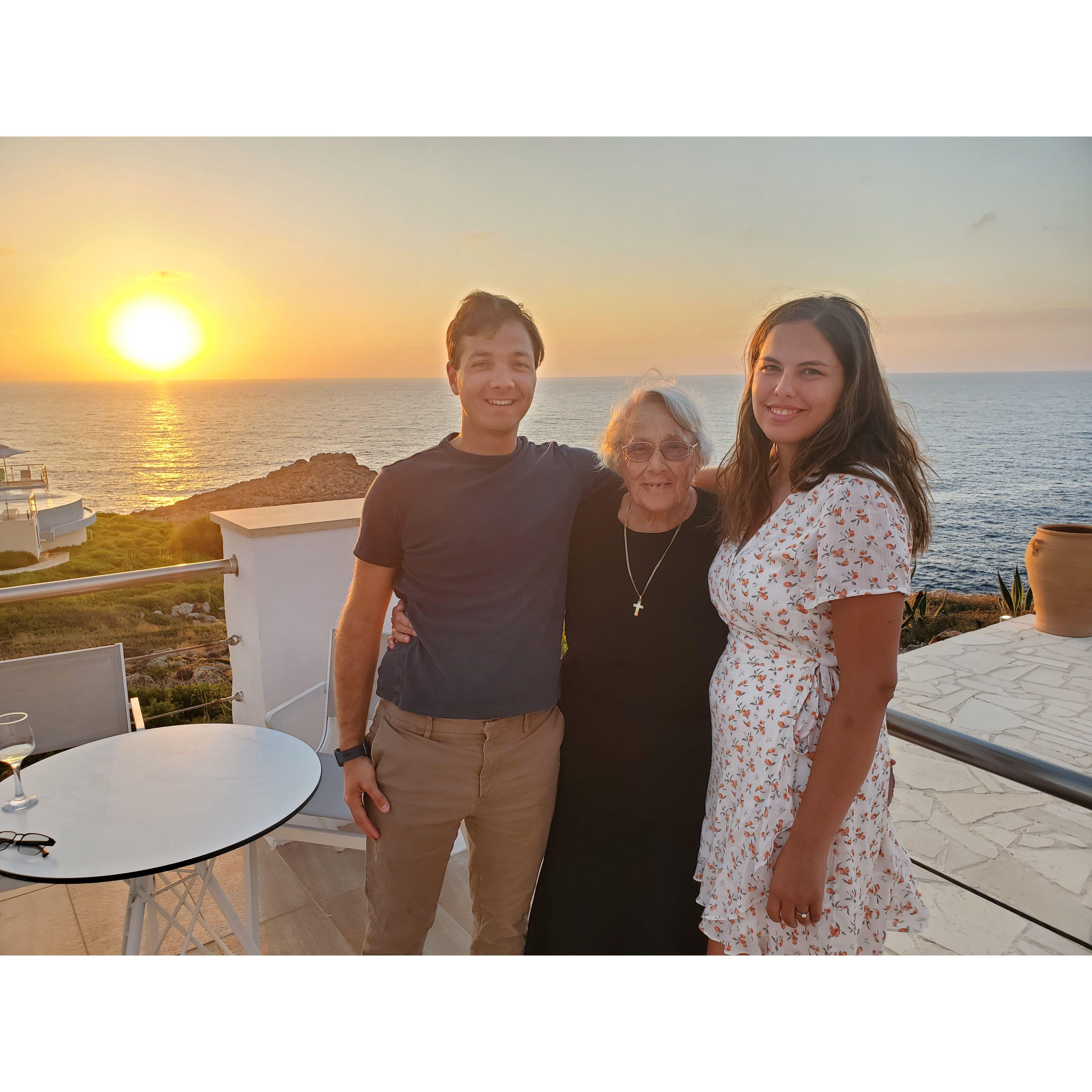 Emily got to meet Alex's grandma in Greece.
