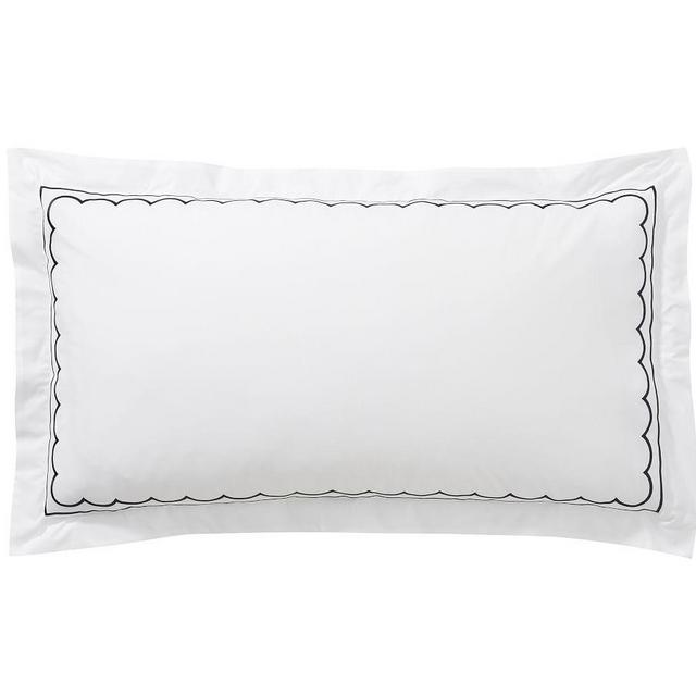 Scallop Border Embroidered Organic Sham, King, Midnight