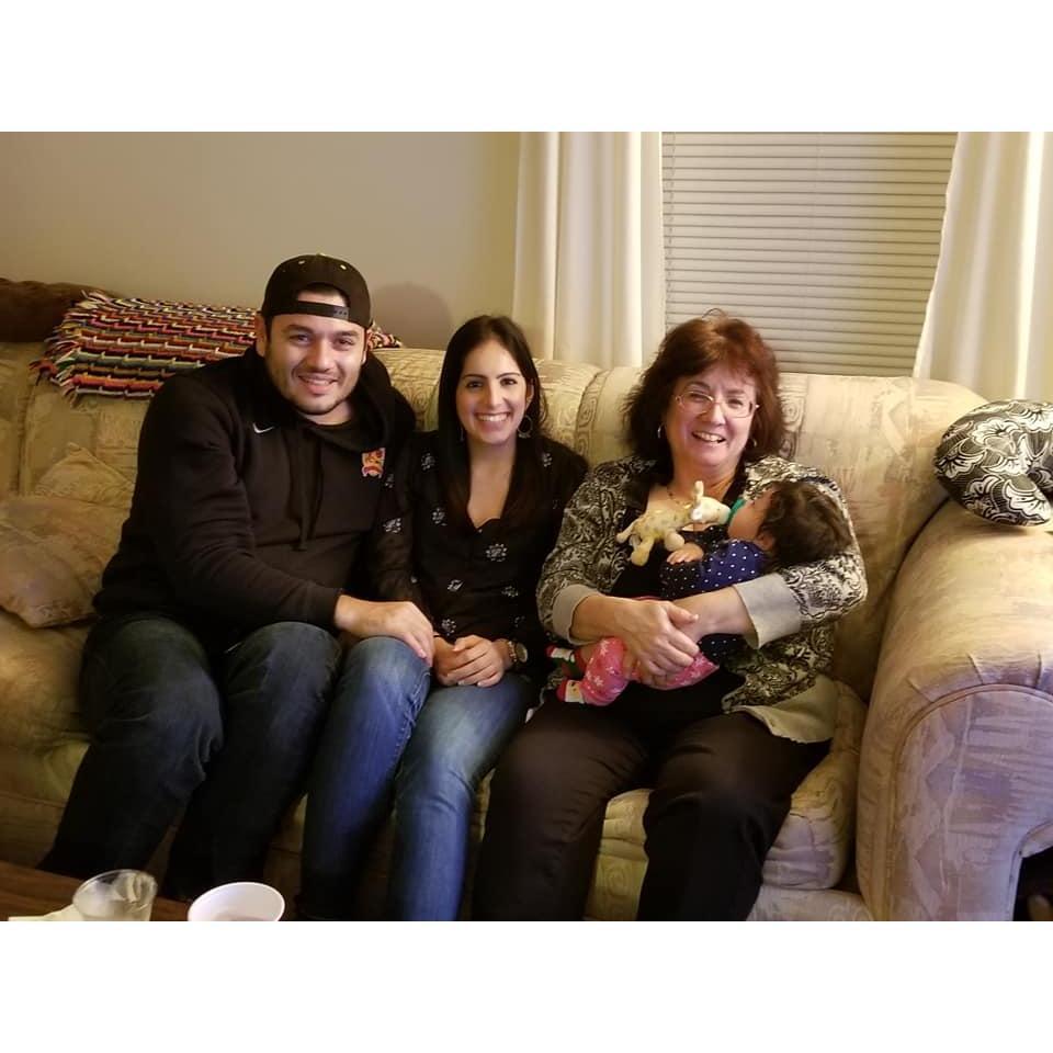 Meeting Jen's cousin and our flower girl Sydney - Winter 2019