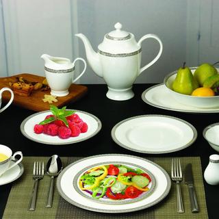 Evelyn 57-Piece Bone China Dinnerware Set, Service for 8