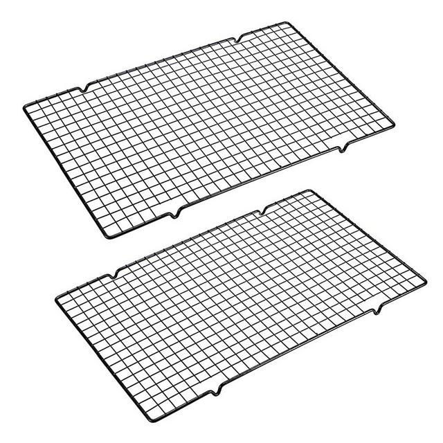 OwnMy Set of 2 Baking Cooling Rack, 10” x 16” Non-Stick Heavy Duty Wire Oven Safe Cooling Rack for Roasting and Baking