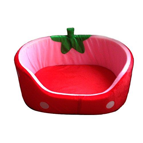Red Cartoon Fruit Strawberry Style Pet Cat Dog Beds (S)