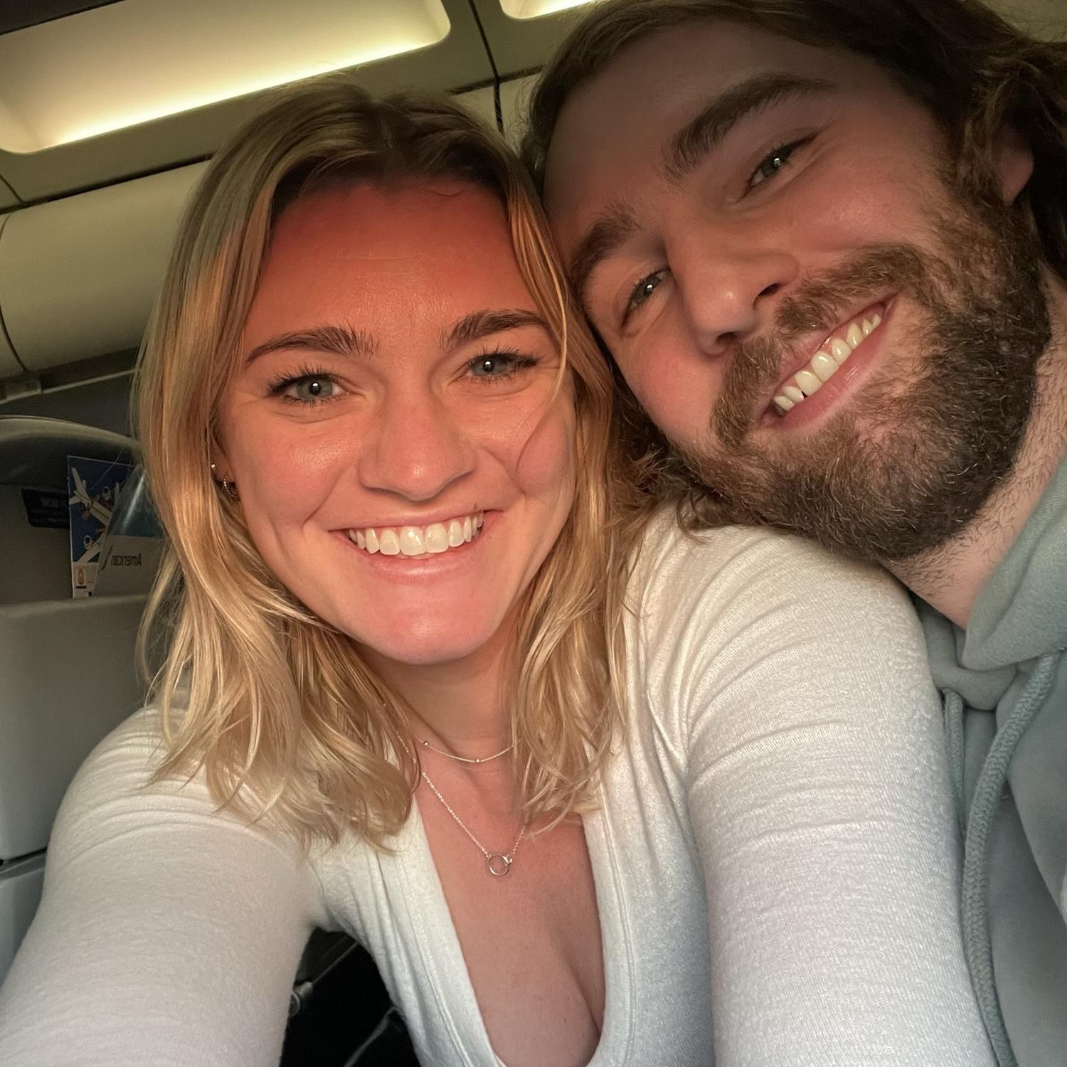 Our first flight together, going to Florida!