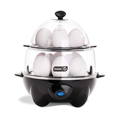 Dash DEC012BK Deluxe Rapid Egg Cooker Electric for for Hard Boiled, Poached, Scrambled, Omelets, Steamed Vegetables, Seafood, Dumplings & More 12 Capacity, with Auto Shut Off Feature Black