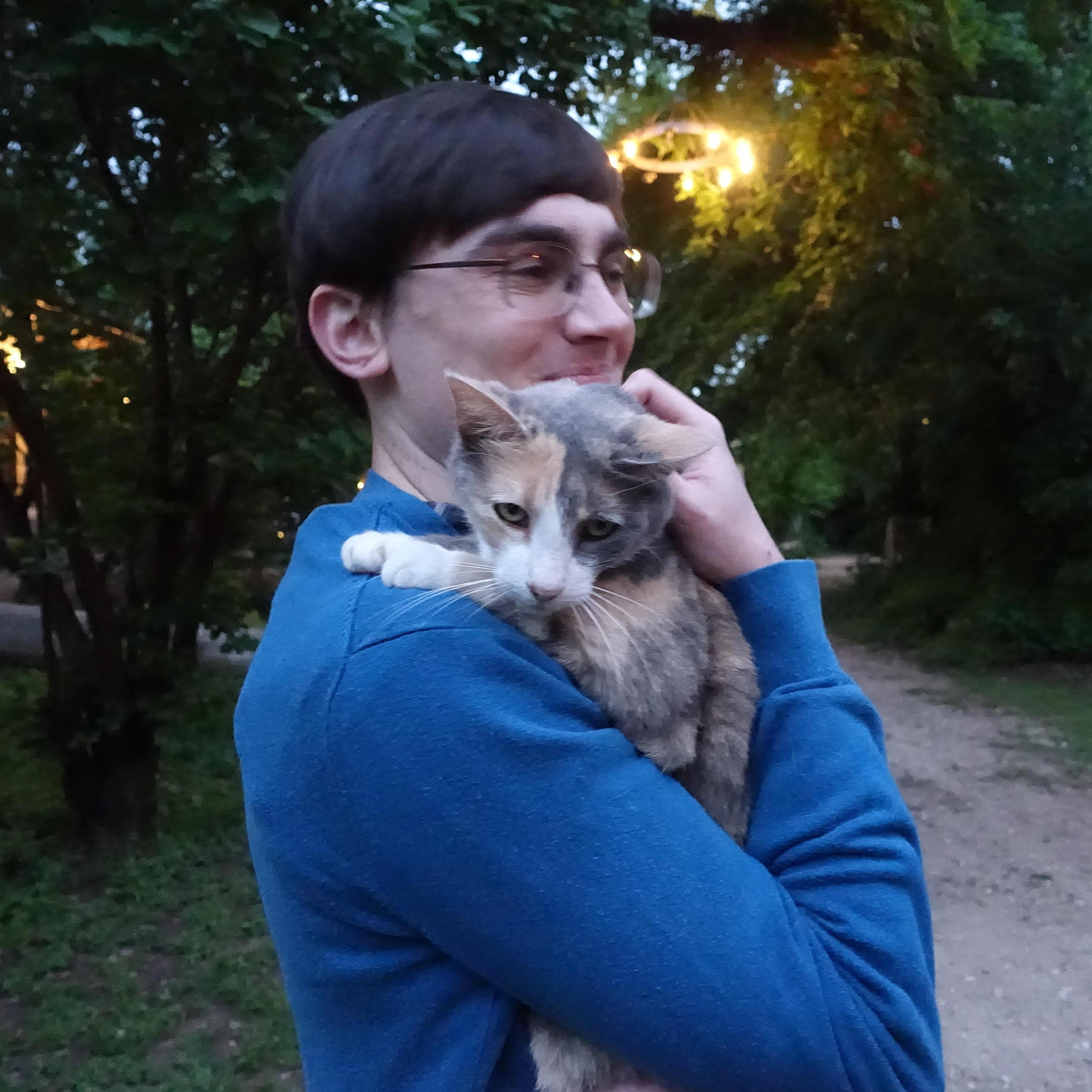 Nephew Casey makes a new friend, just before the ceremony.