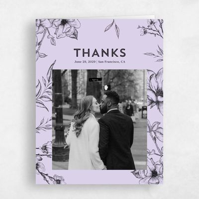 Lavender, Purple Wedding Thank You - Birkenfeld Photo