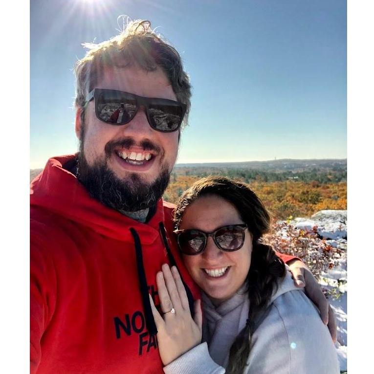 Engaged at the top of Breakheart Reservation!