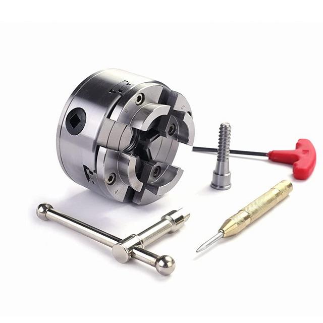 CK375 Wood Lathe Chucks, 3.75" 4-Jaw Self-Centering Scroll Chuck with 1" x 8TPI Thread Woodworking Turning Tools