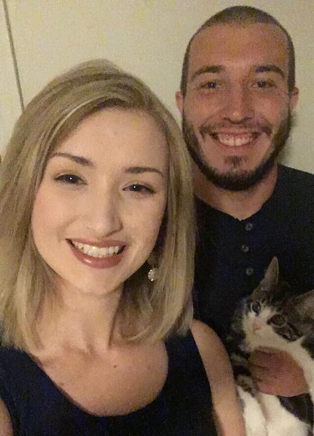 Our first family photo with Spooky.