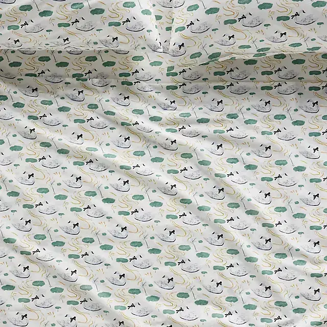 Organic Cotton Percale Printed Sheet Set