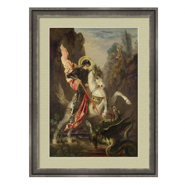Saint George and the Dragon by Gustave Moreau – Framed Print