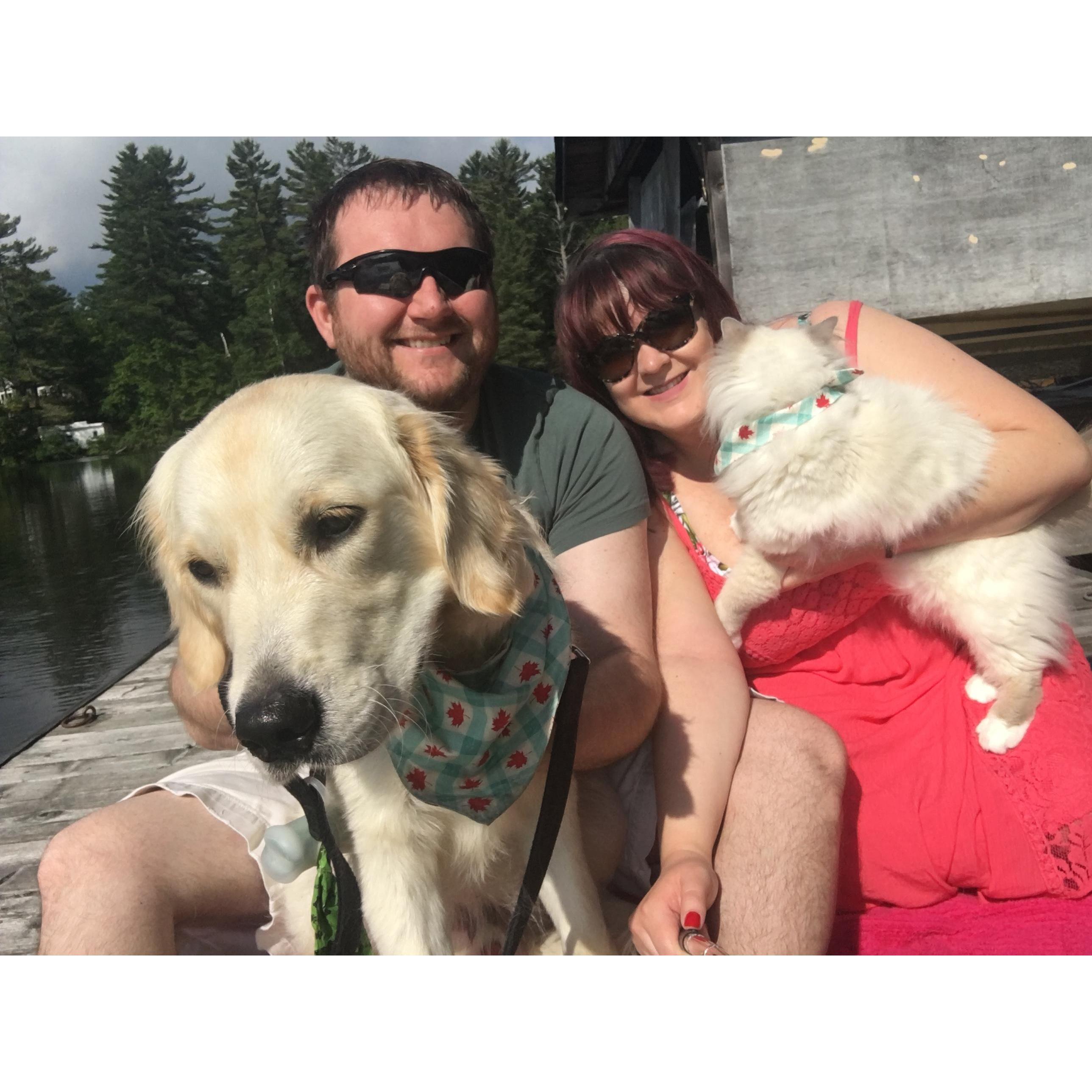 Desperately trying to get a family picture at the cottage in Muskoka over Canada Day weekend