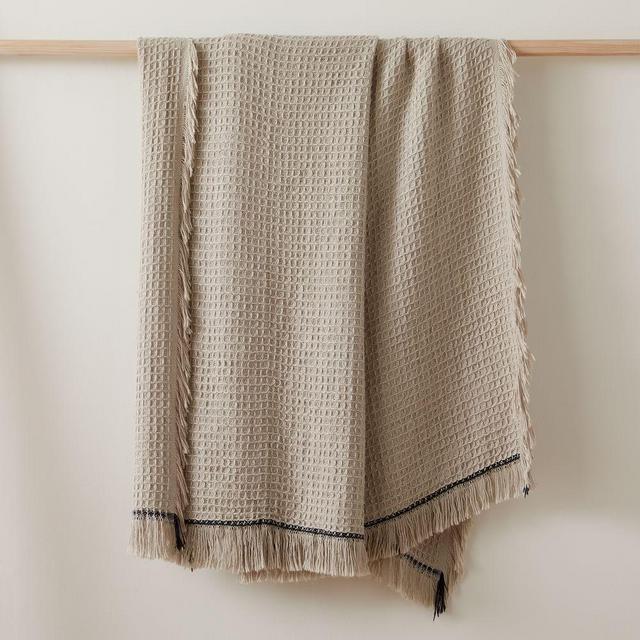 Cotton Waffle Throw, 50"x60", Pearl Gray