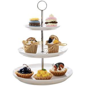 Sweese 3 Tier Cupcake Stand- White Porcelain Cake Stand- Dessert Stand, Tiered Serving Trays for Parties