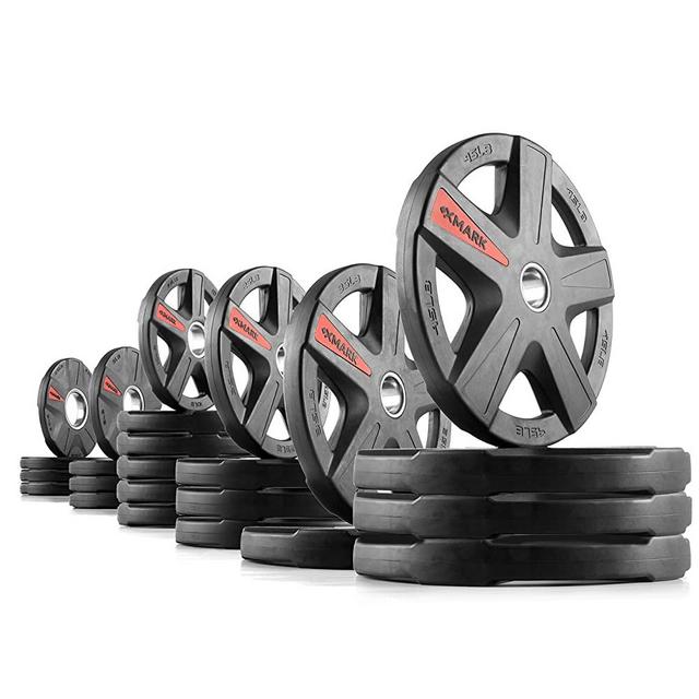 XMark Texas Star Olympic Plates, Patented Design, Pairs and Sets, One-Year Warranty, Olympic Weight Plates