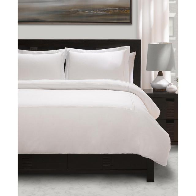 100% Cotton Percale 3 Piece Duvet Set with Satin Stitching - King/California King