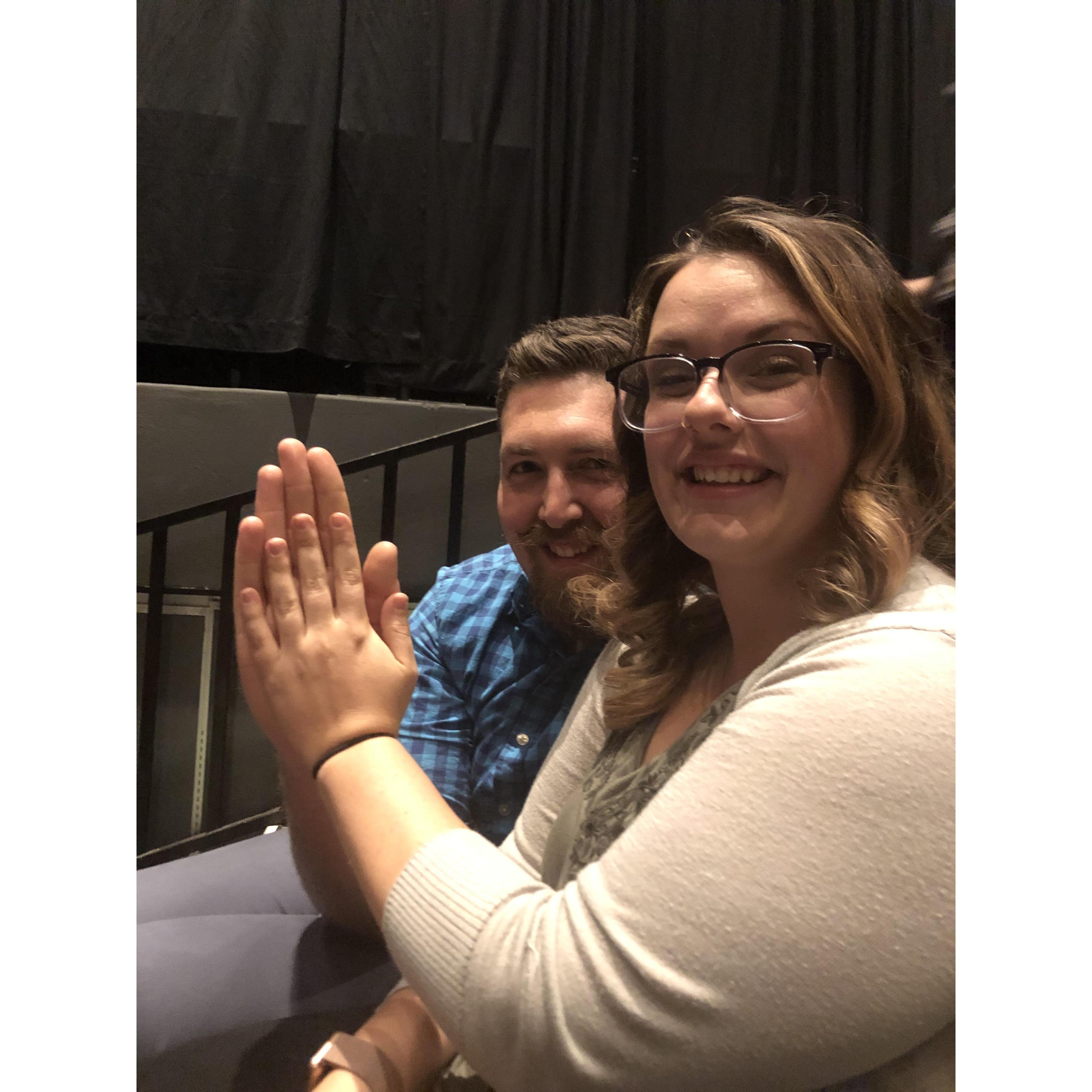 Our first concert, seeing NEEDTOBREATHE and watching Kris sing along to all the songs. Also, introducing our friends to why Kris calls me “wittle thumbs”!
