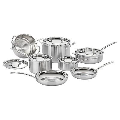 Cuisinart® Multiclad Pro Triple Ply Stainless Steel 12 Piece Cookware Set - MCP-12N