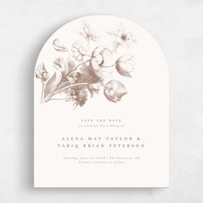 Brown Arch Wedding Save the Date - Tulipier Portrait