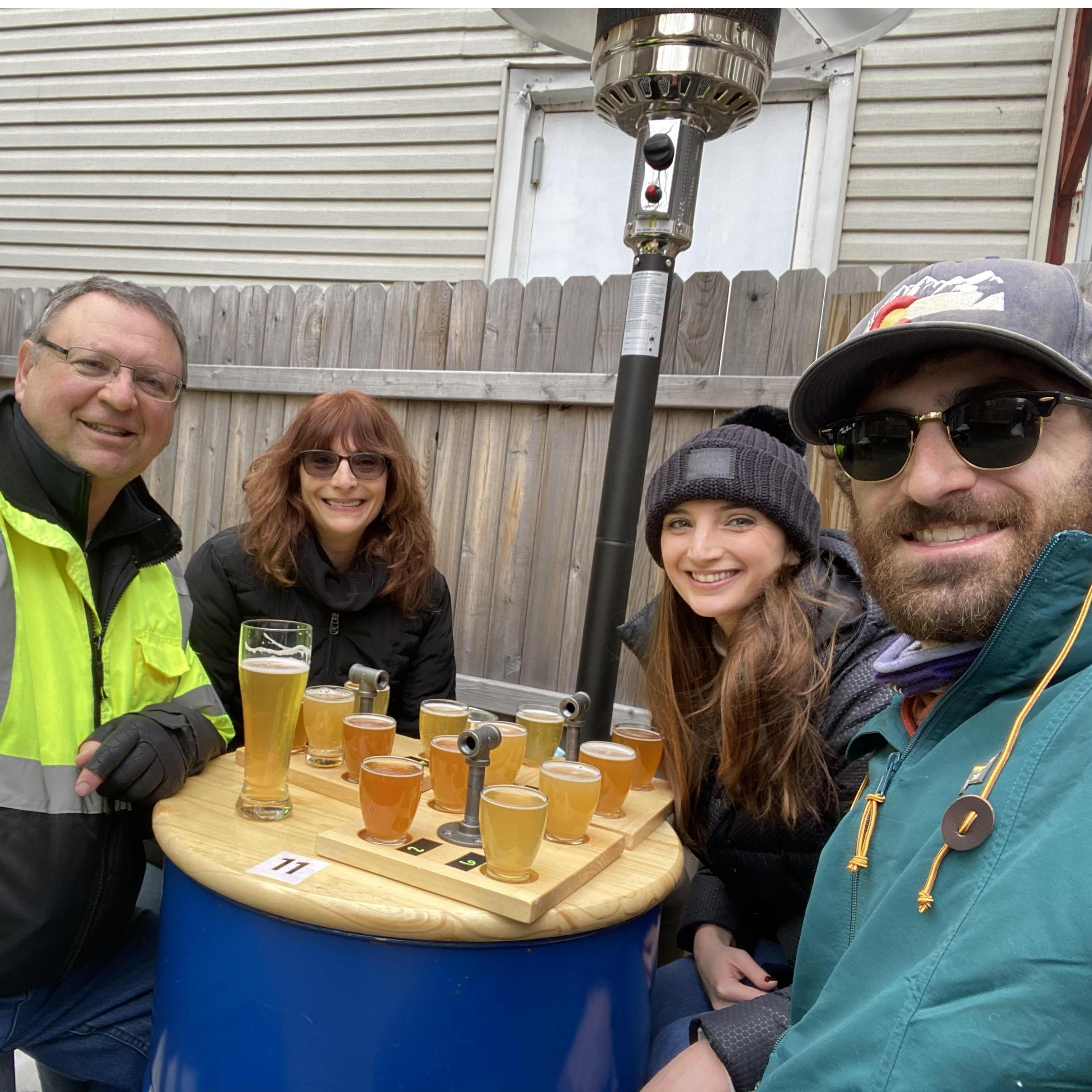 Enjoying a local brewery with Alyssa's parents. @ Lion's Roar Brewing Co. in Westfield, NJ