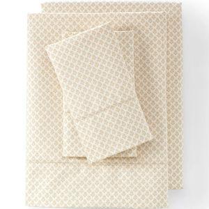 Sheet Set in Champagne Floral Foulard, Size Queen