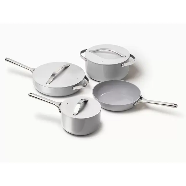 Caraway Ceramic Nonstick Aluminum 12-Piece Cookware Set in Grey