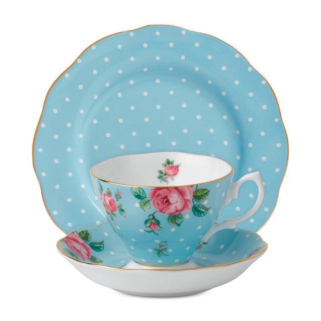 Royal Albert Polka Blue Vintage 3-Pc. Set