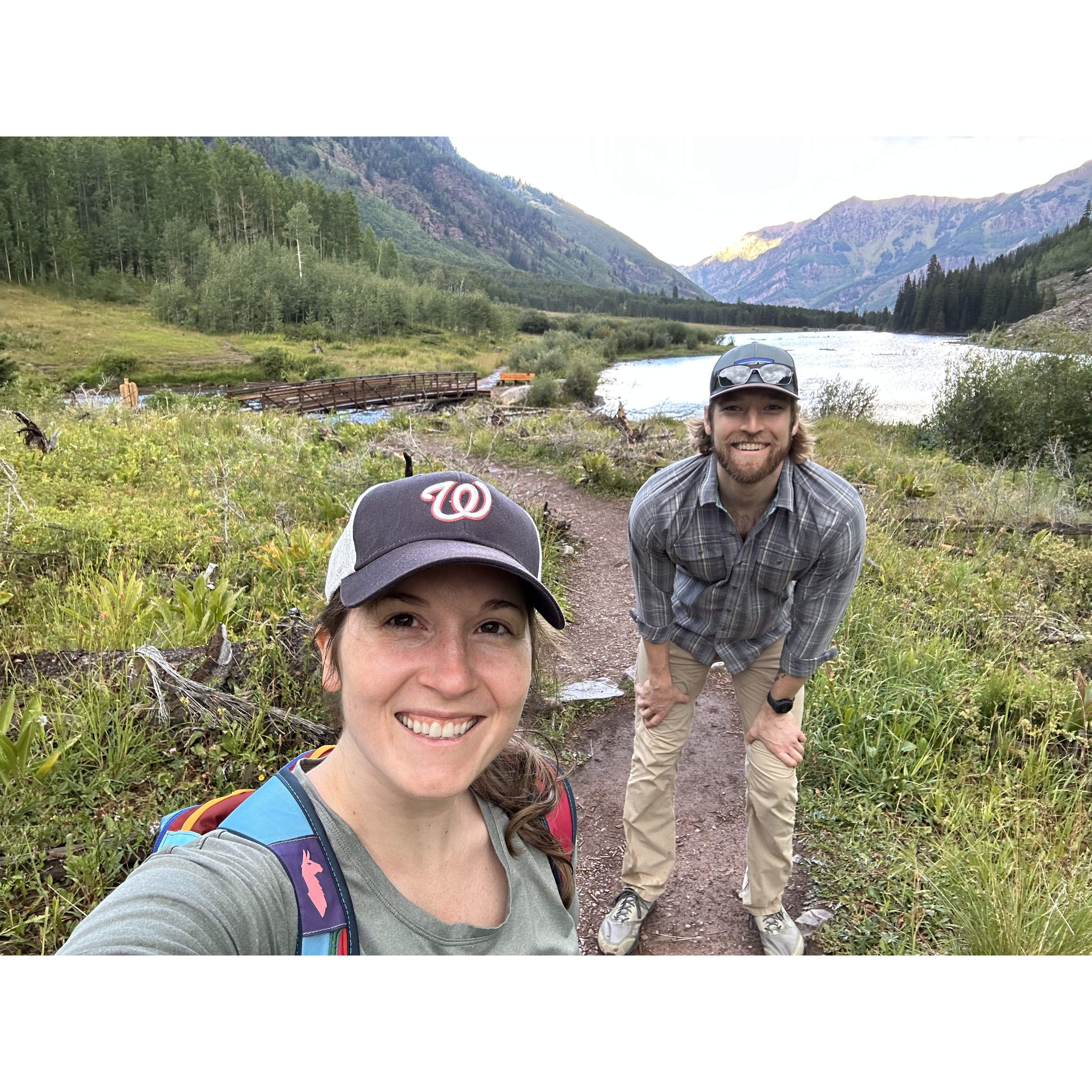 Maroon Bells in Aspen, CO in August of 2023