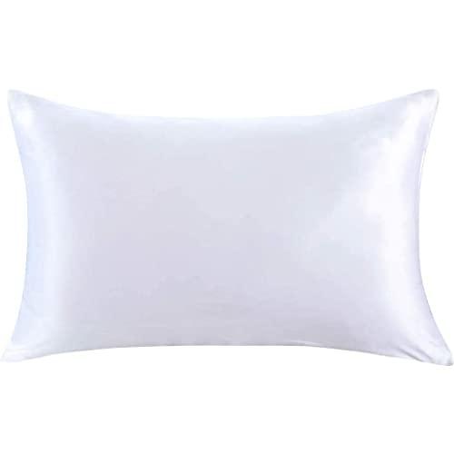 ZIMASILK 100% Mulberry Silk Pillowcase for Hair and Skin,Both Side 19 Momme Silk, 1pc (Queen 20''x30'', White)