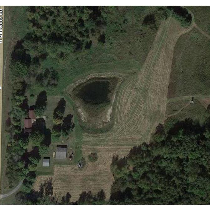 Arial view of part of the farm.