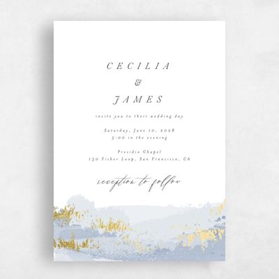 Multi-Colored Wedding Invitation - Ione Portrait Foil