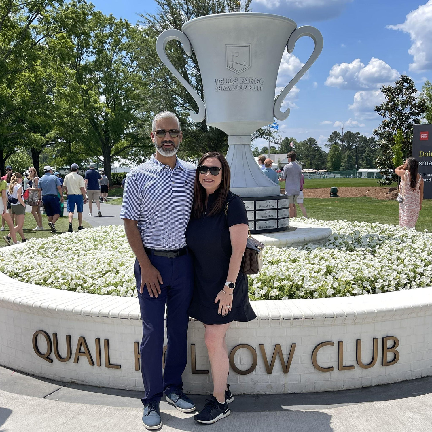 Taking in the action at the Wells Fargo Championship at Quail Hollow Club.