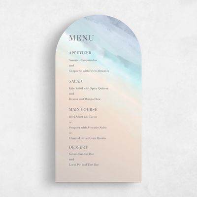 Purple Arch Wedding Menu - Chelan