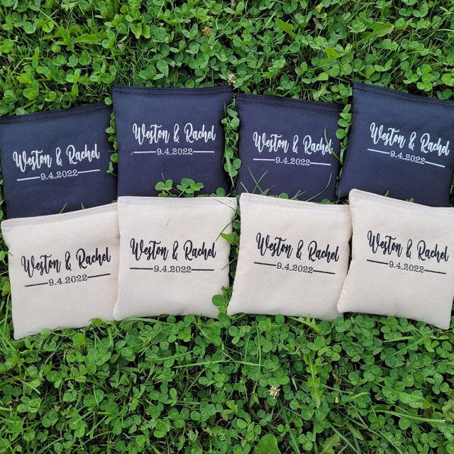 Wedding Cornhole Bags Custom Embroidered Regulation Corn hole Bags