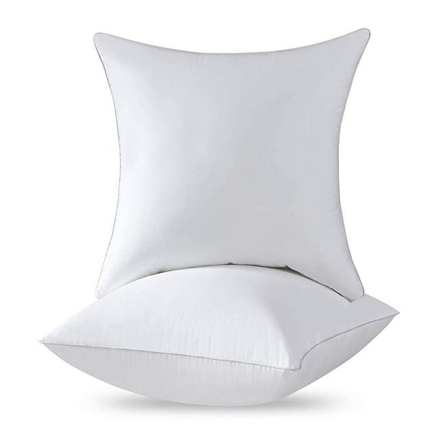 FavriQ 100% Cotton Cover 18 x 18 Pillow Inserts (Set of 2) - Throw Pillow Inserts - Square Interior Sofa Pillow Inserts - Decorative Pillow Insert Pair - White Couch Pillow