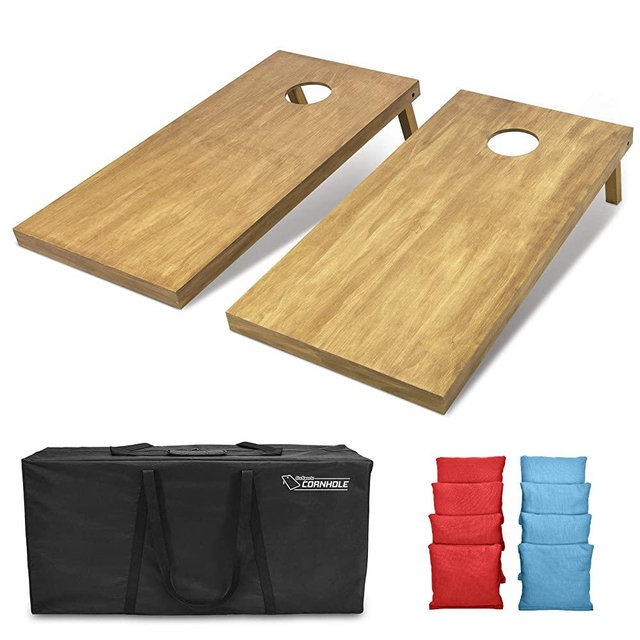 GoSports 4feet x 2feet Regulation Size Wooden Cornhole Boards Set - Includes Carrying Case and Over 100 Optional Bean Bag Colors