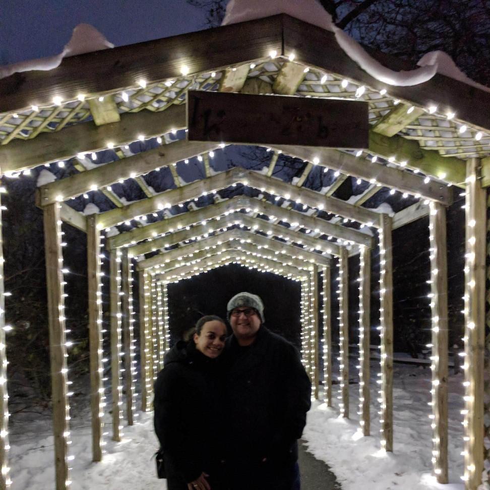 Zoo LIghts at Potter Park Zoo. This picture was taken about 10 seconds before Bobby asked Meagan to start dating.