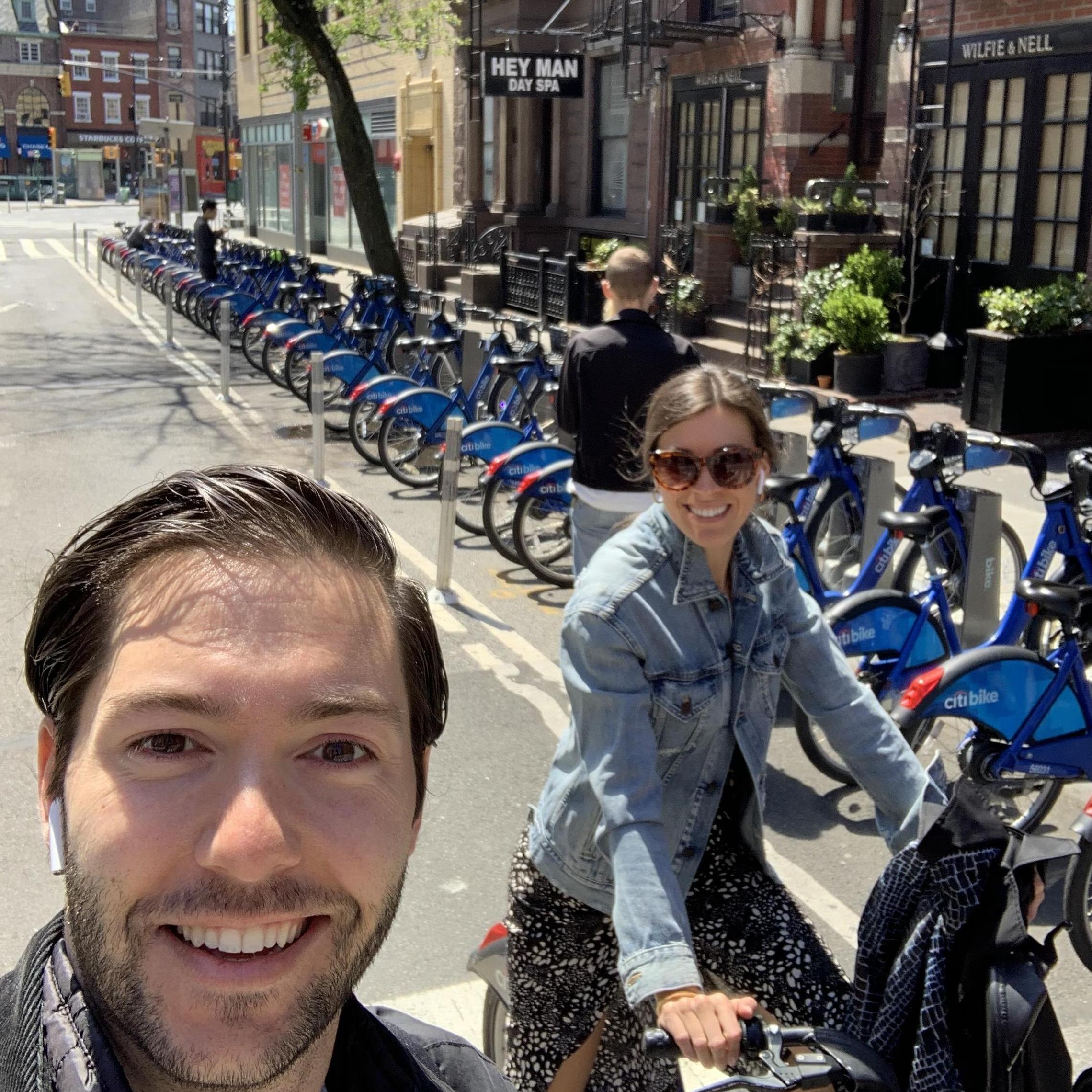 Scott snapped this photo in front of our first date spot before he proposed in Central Park