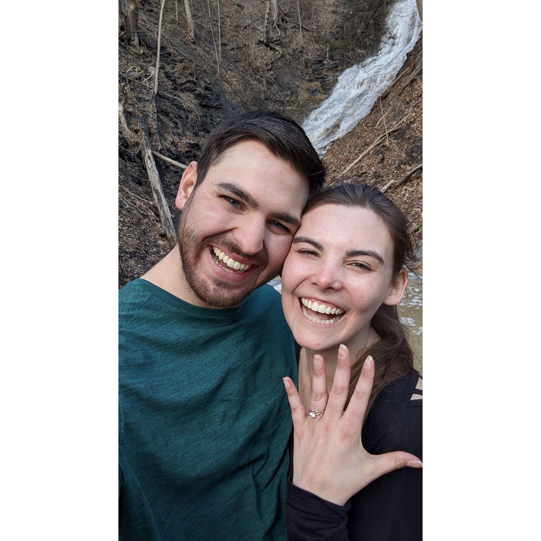 He proposed in front of a waterfall in NY! I was completely surprised!