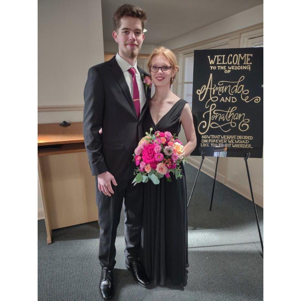 Celebrating Rachel's older brother and sister in law's wedding.