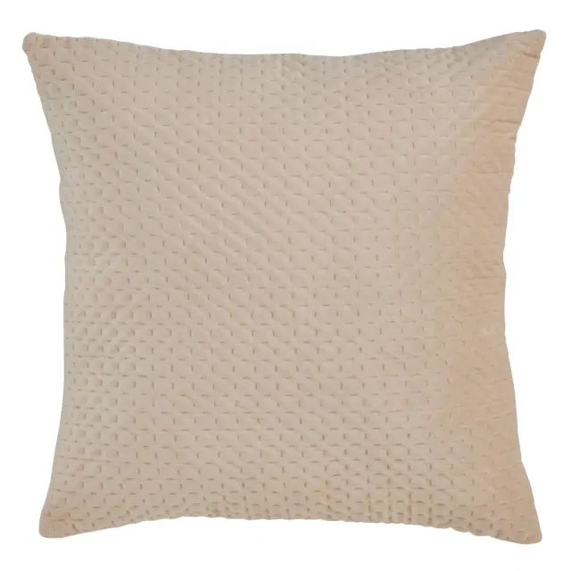 18"x18" Pinsonic Velvet Design Poly-Filled Square Throw Pillow Natural - Saro Lifestyle: Mid-Century Modern Decor, Zippered, Machine Washable