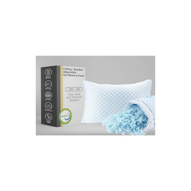 Continental Sleep, Bamboo Cover Pillows with Gel Memory Foam | Maintains Proper Sleeping Postures, Relieves Neck, 25 x 15, White