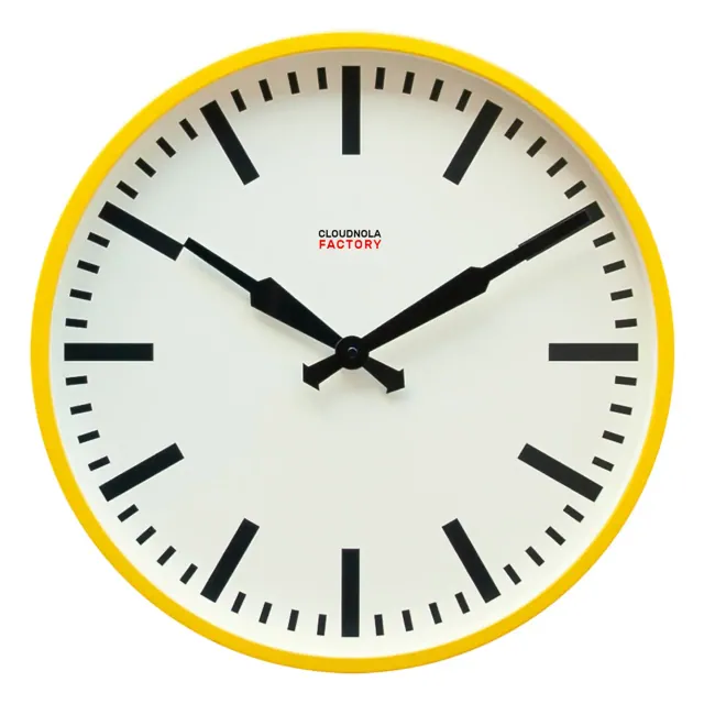 CLOUDNOLA Factory Wall Station Clock in Yellow