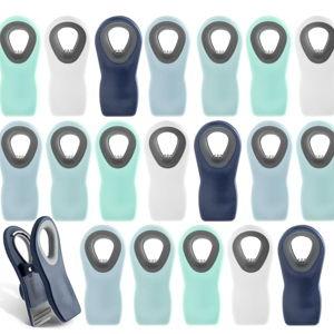 COOK WITH COLOR Bag Clips with Magnet- Food Clips, Chip Clips, Bag Clips for Food Storage with Airtight Seal Grip for Bread Bags, Snack Bags and Food Bags (Blue Ombre, Pack of 20)