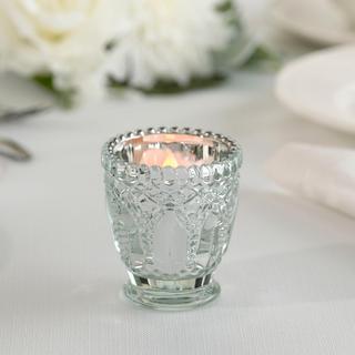 Cut Glass Votive Candle Holders, Set of 6