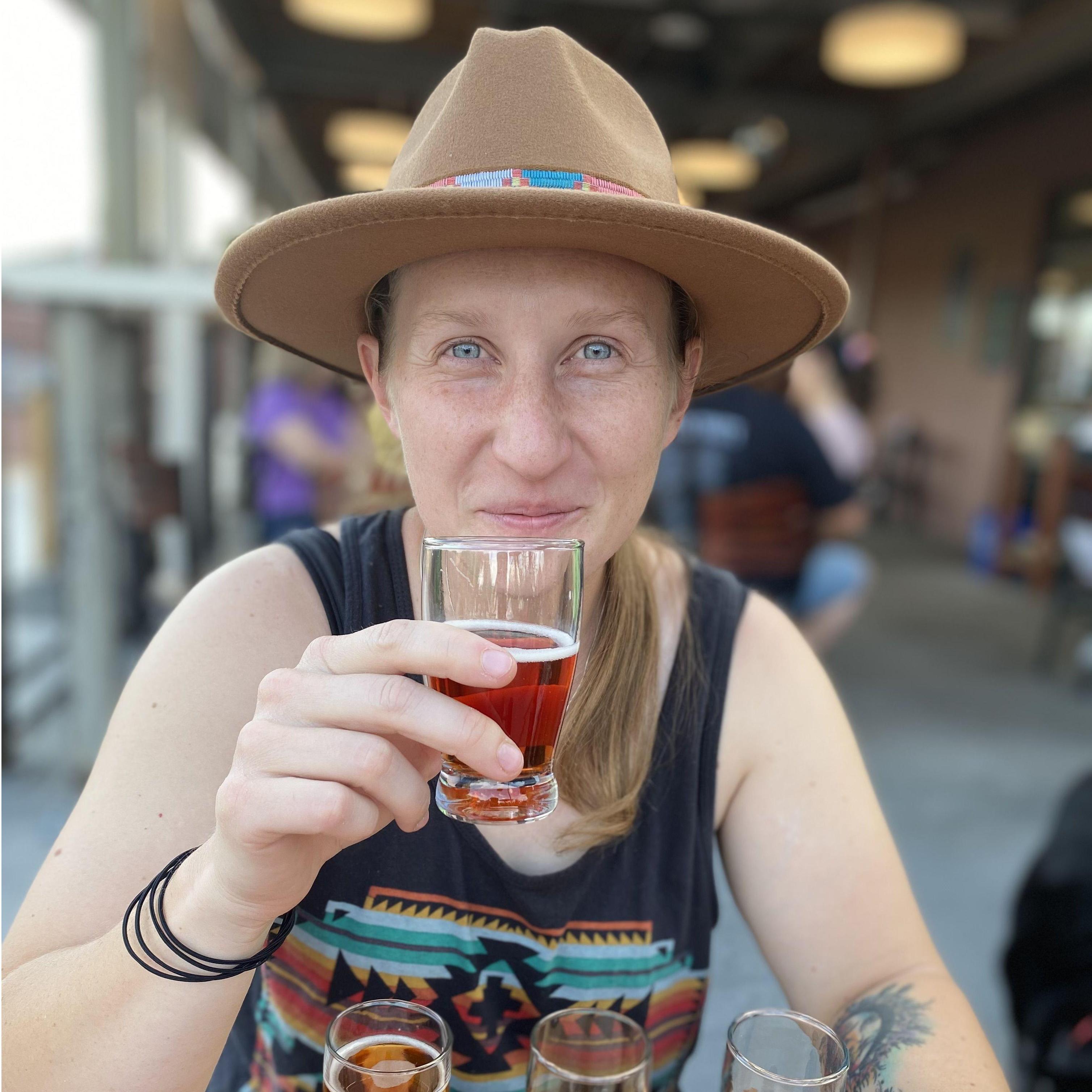Meg at a neat Tap Room we found in Fruita, CO
