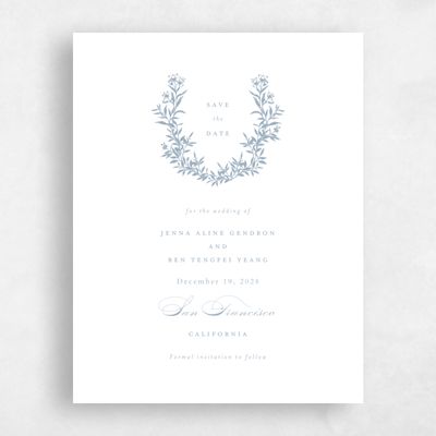 Blue Magnet Wedding Save the Date - Vienna Portrait